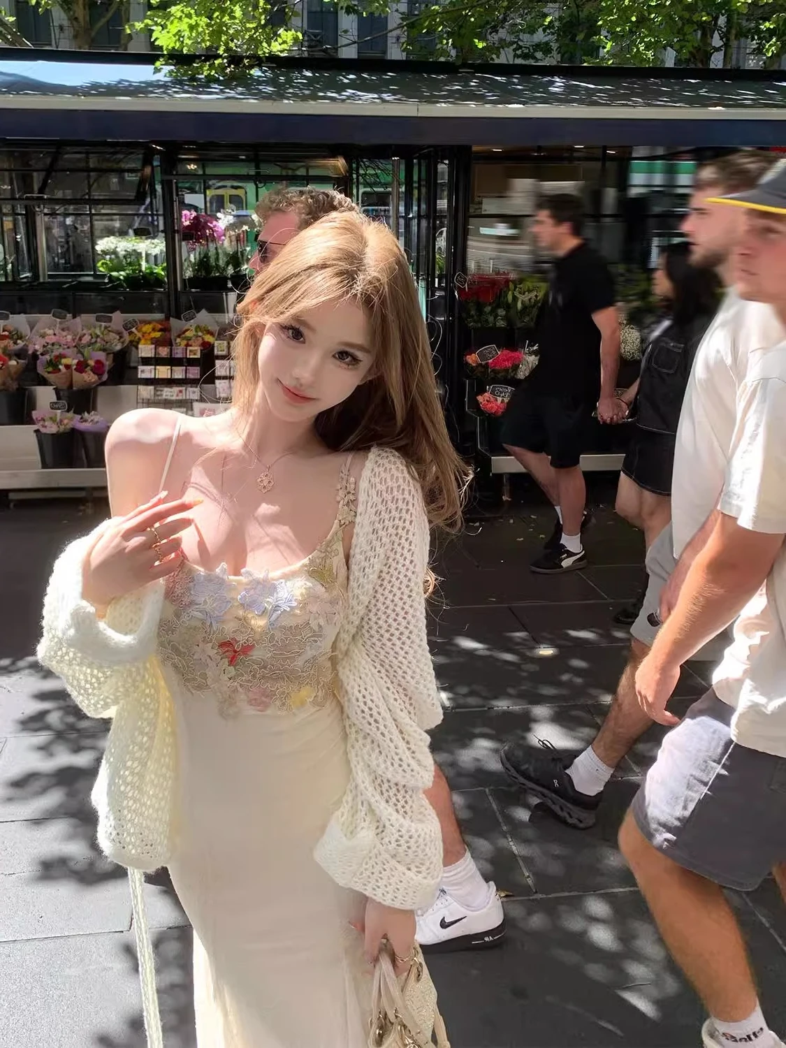 Spring Summer Lace Floral Net Fi Tail Dr Women's Slim Fit mid Length Strapl Gown Korean Sle Commute A-Line Skirt