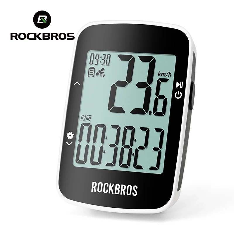 ROCKBROS GPS Bike Computer Waterproof USB Charging Cycle Wireless Speedometer Bicycle Digital Stopwatch English Version