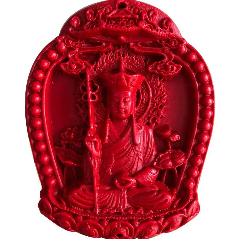 

Natural Cinnabar Reservoir Figure of Buddha Buddha Pendant Safe