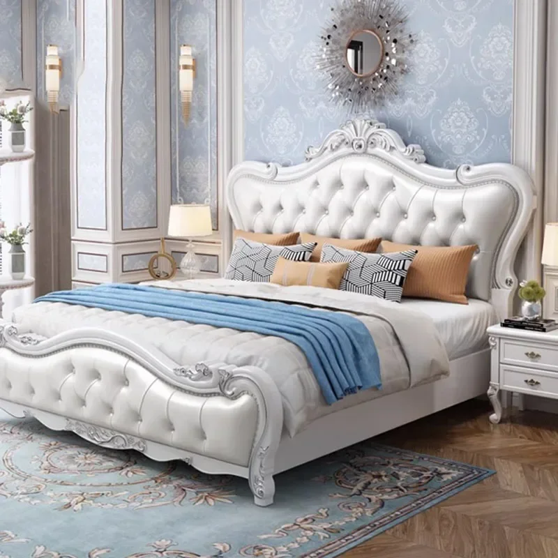 

Kids European Bed Double Royal Modern Whitr King Size Frame Double Bed Headboard Wood Camas Matrimonial Bedroom Furniture