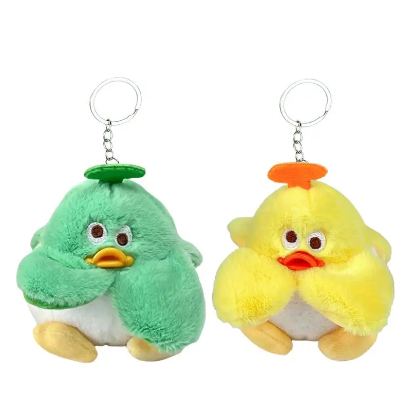 Duck Plush Ornament Bag Keychain Cartoon Pendant Stuffed Duck Chic Bag Pendant Phone Case Charm Huggable Companion for Kids for