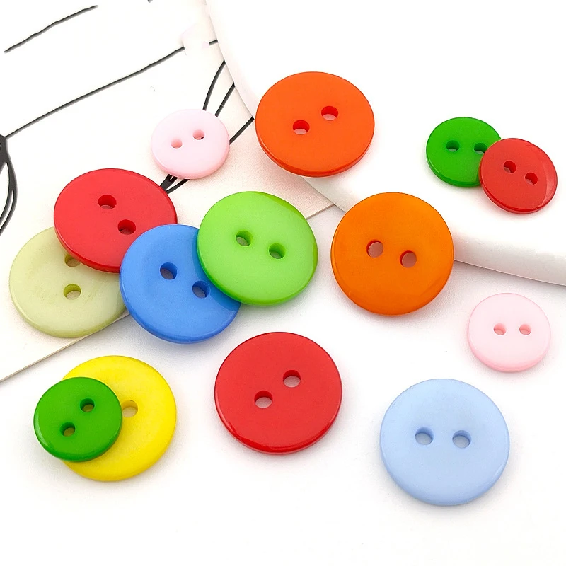 New Arrival 9-30MM Two Holes Mix Color Small Buttons Suit Pad Button Bread Round Resin Sewing Buttons DIY Scrapbooking