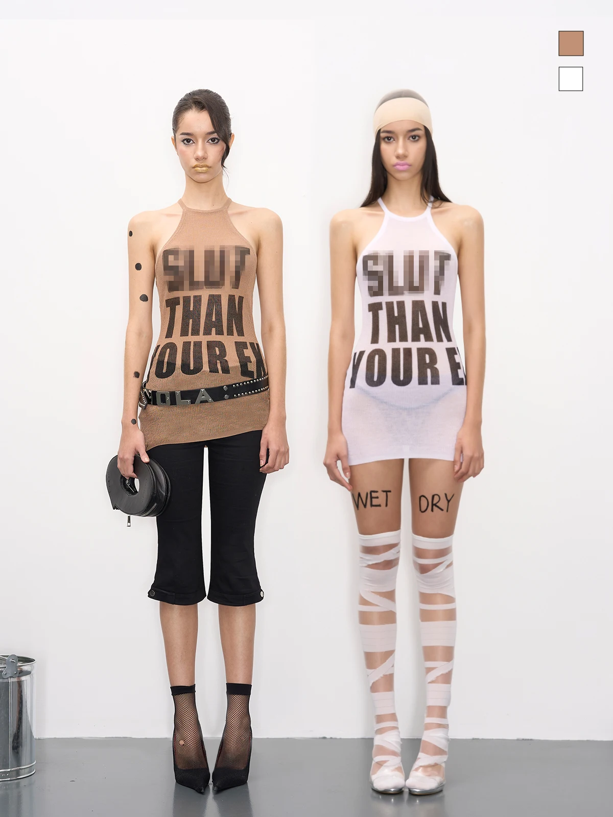 

NOLA Women's Knitted Two-Way Wear Workwear Ne Hanging Dr High Waist Silk Casual Spring Summer Svel A-Line Dr