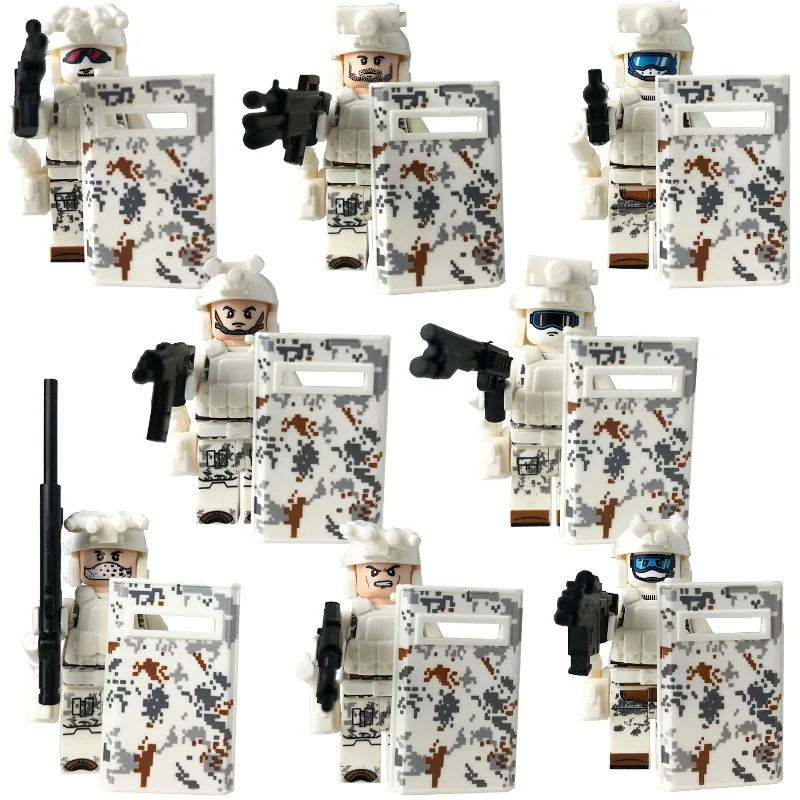 

Ghost SWAT Shield Weapon Wolf Warrior Special Forces Building Block Doll Puzzle Building Block Toy