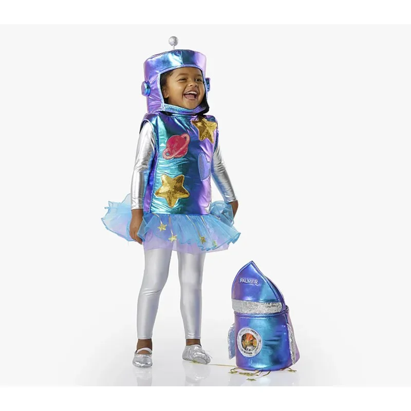 Costume d'AstronsomSpaceman pour Enfant Fille et Garçon, Combinaison de Barrage, Déguisement de Robot, Fusée 3D, pour Halloween, 2024