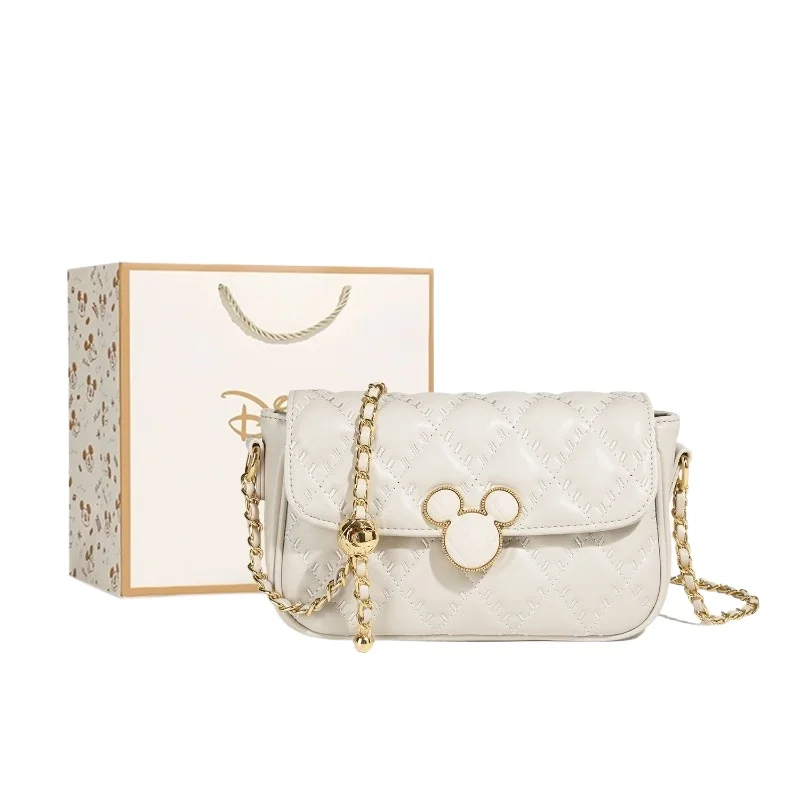

Disney Mickey Embroidery Textured Chain Crossbody Bag for Women Elegant Versatile Shoulder Purse