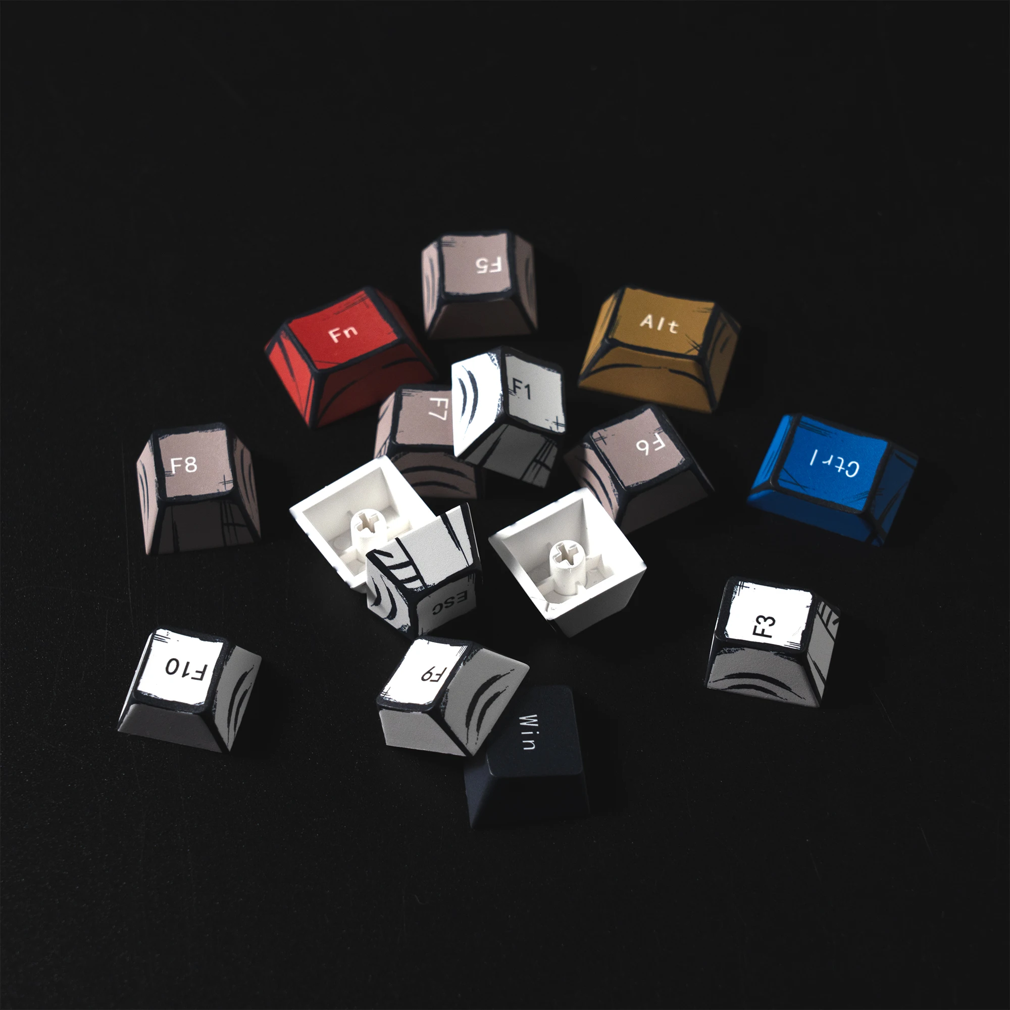 XVX Classic Hundred Mixed Lights Comic Style Keycap Cherry Profile Dye-sub Keycaps PBT 134 Keys