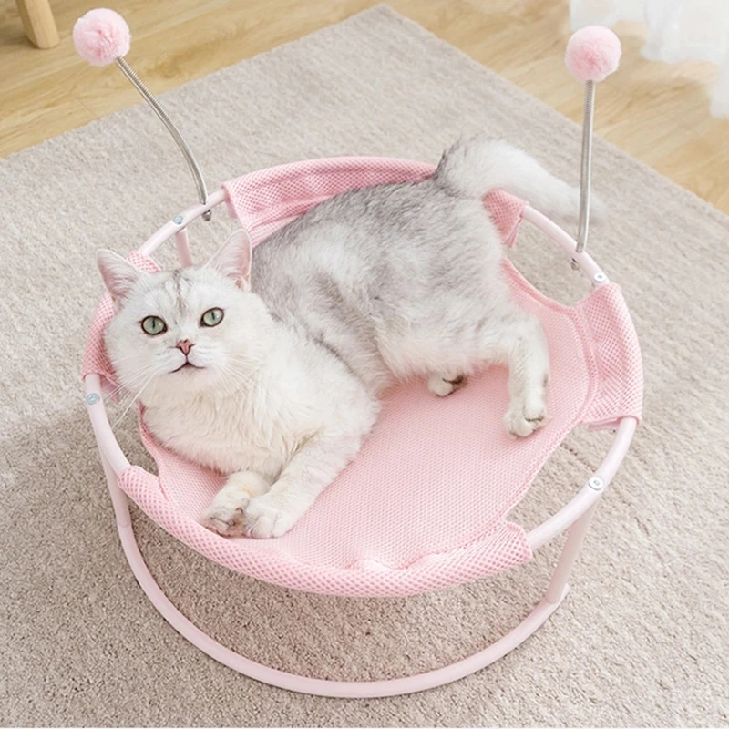 

Cat Cradle Cat Bed Soft Plush Cat Hammock Detachable Pet Bed with Dangling Ball for Cats Small Bed Sofa Sleeping Puppy Cushion