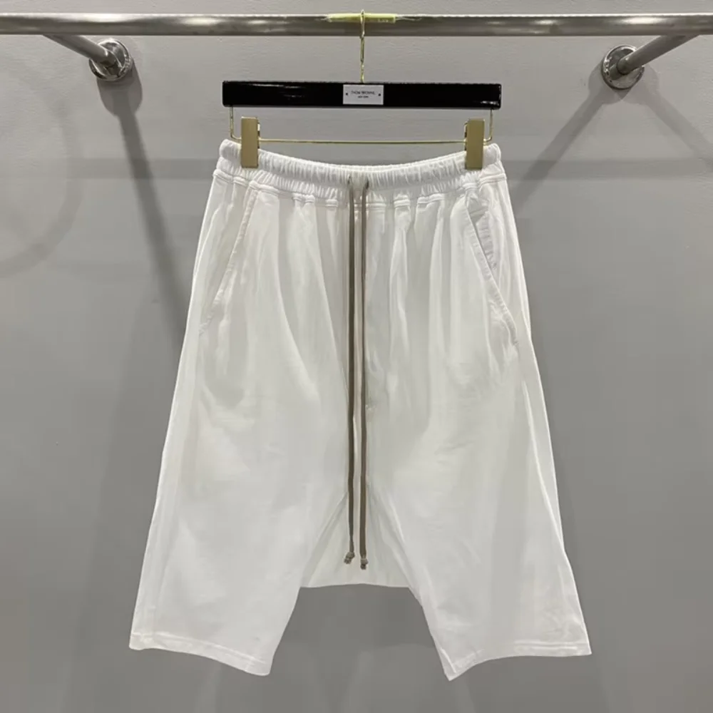 S-XXL RO High Qulaity Cotton Sweatpants Shorts Men's Dark Five Point Harlan Suspension Pants Elastic Waist Casual Loose Shorts