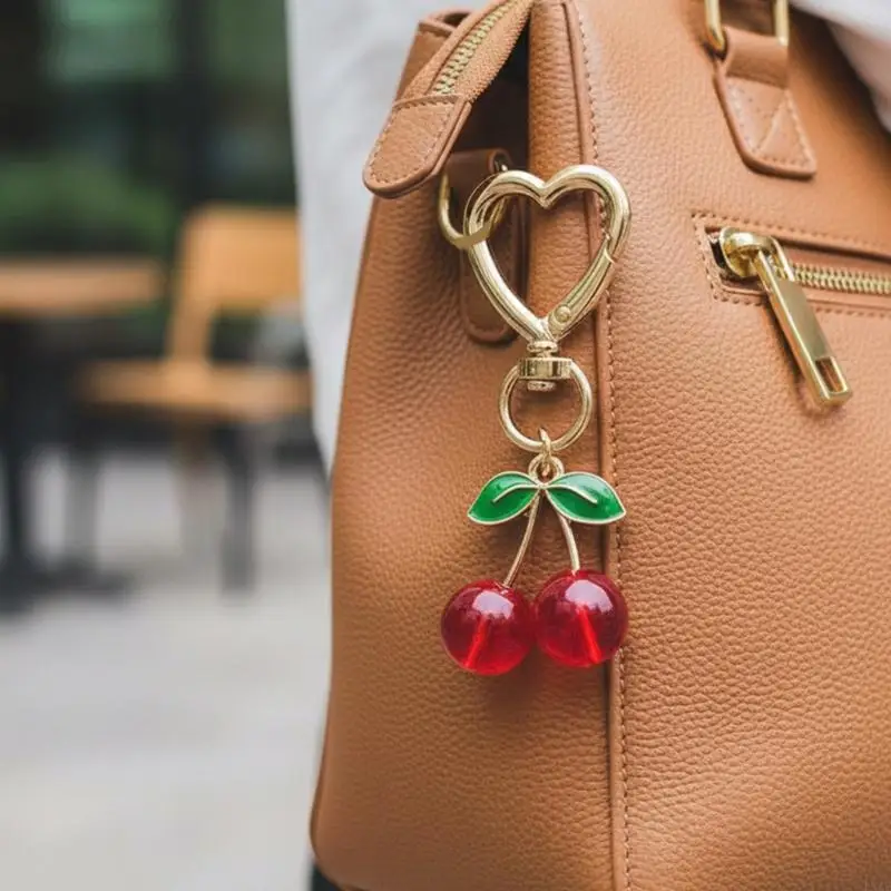 Stylish Keychain Accessory Set for Purses Multifunctional Cherry Keyring Pendant For Everyday Carry Use