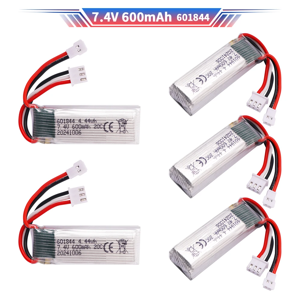 7.4V 600mah battery with charging cable for WLToys F959 XK DHC-2 A600 A700 A800 A430 RC Airplane RTF Spare Parts 2s 7.4v battery