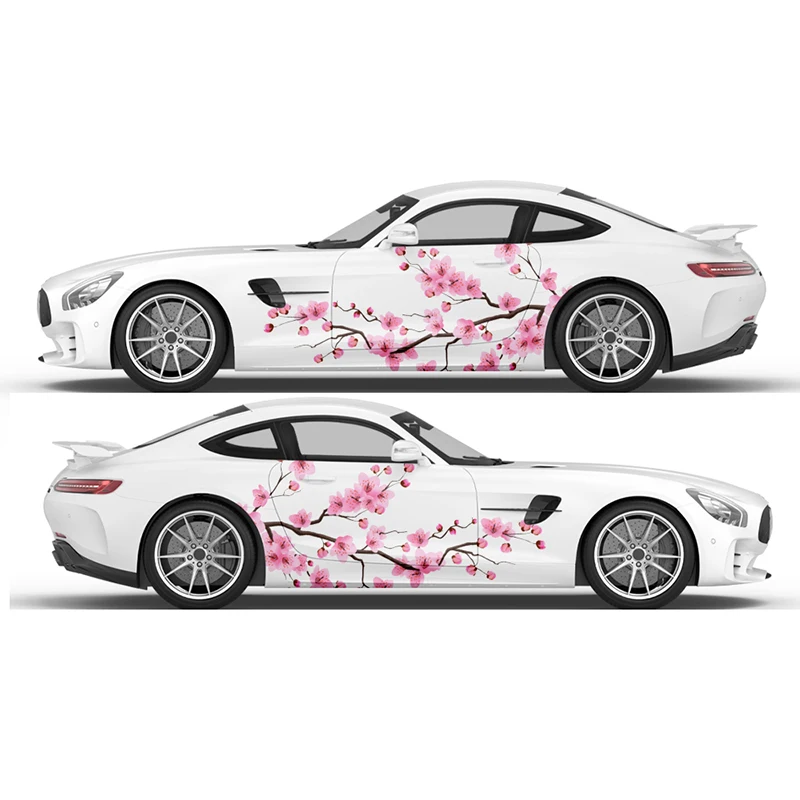 

Cherry Blossom Car Tuning Sticker Side Graphic Pink Cherry Blossom Paint Vinyl Decal For All Vehicles Sticker