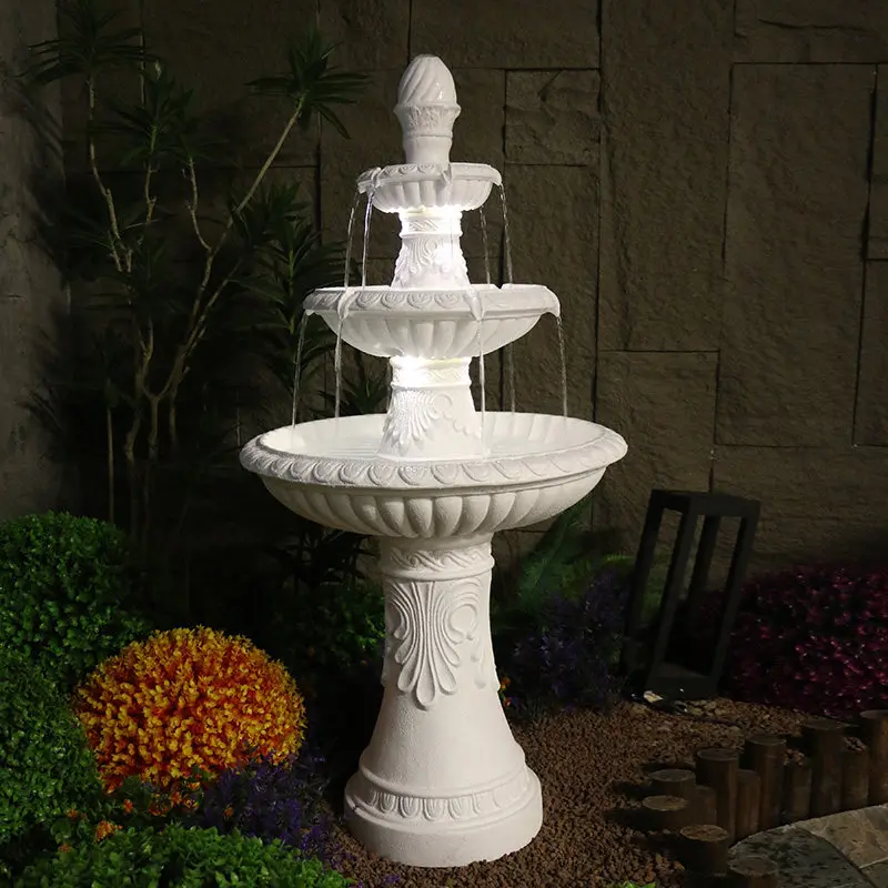 European-style garden three-story flowing platform ornaments courtyard fish pond fountain landscape balcony landscaping