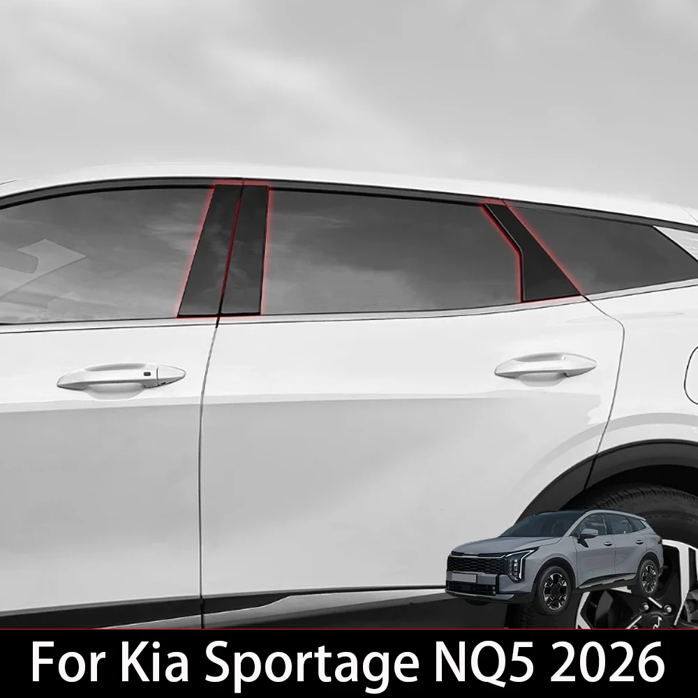 

Для Kia Sportage NQ5 2026 4 шт. черная крышка стойки BC, накладка на внешний Стайлинг автомобиля, молдинги, аксессуары с левым рулем/правым рулем