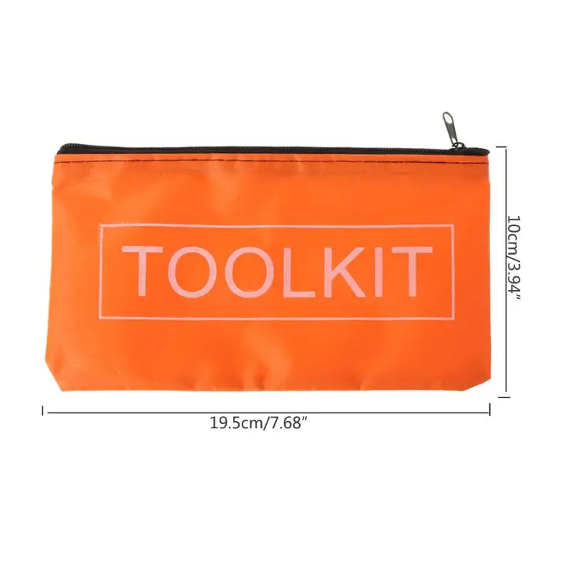 Bolsas de almacenamiento con cremallera, organizador de herramientas de tela Oxford impermeable, naranja, duradero, 19,5x100 cm/7,7x3,9 pulgadas, 5 unidades