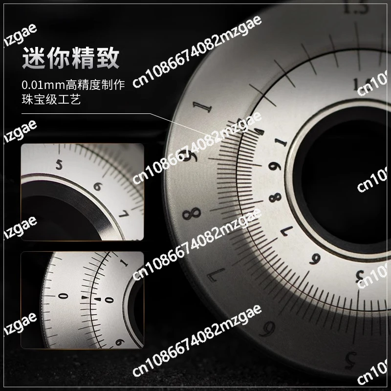 

Titanium alloy retro multifunctional logarithmic ruler curve measuring ruler tool pendant creative gift