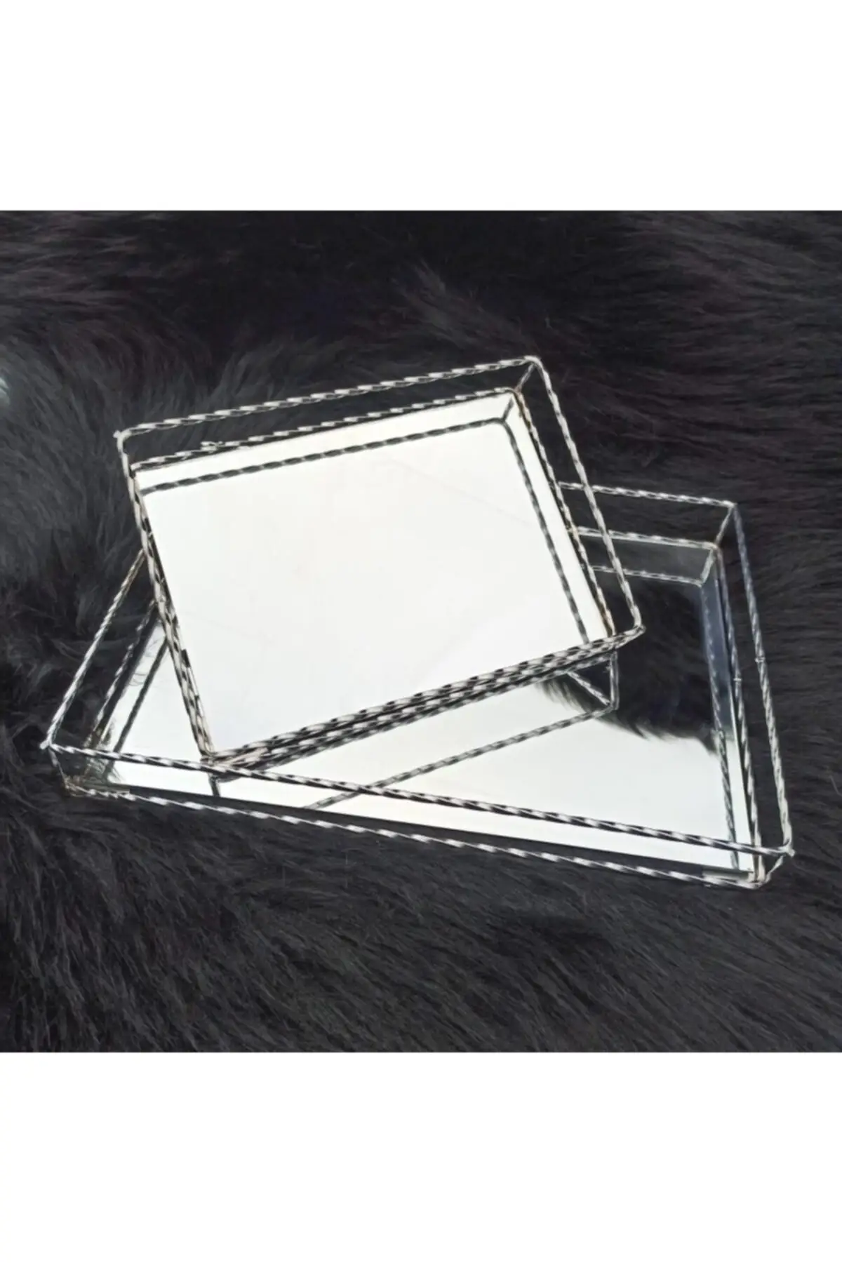 

DOLBOVI luxury 2'li Serving tray Presentation tray Twist Knot Gümüş tray поднос plateau luxury