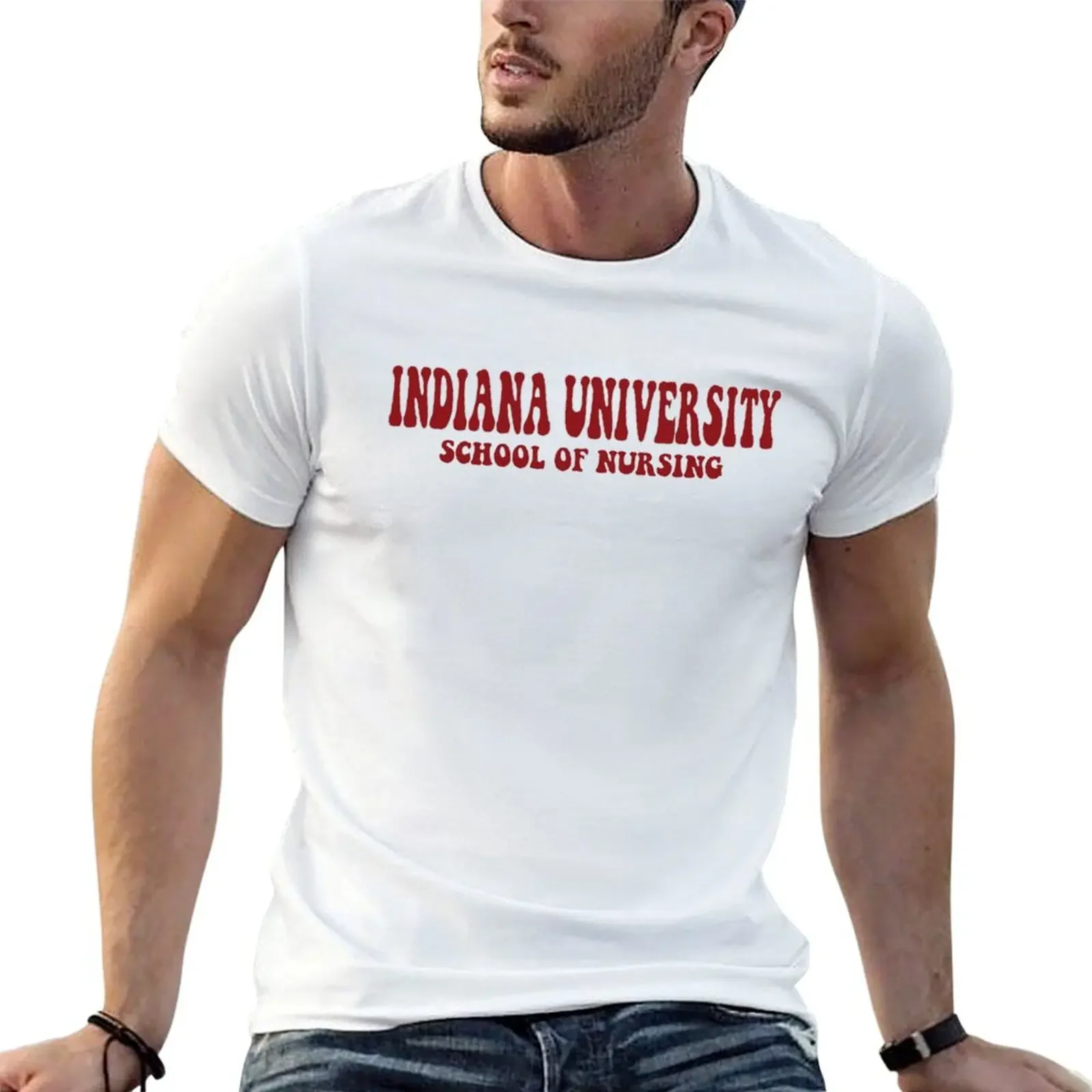 Indiana University School of Nursing T-Shirt Sportfans individuelles T-Shirt T-Shirts für Männer aus Baumwolle