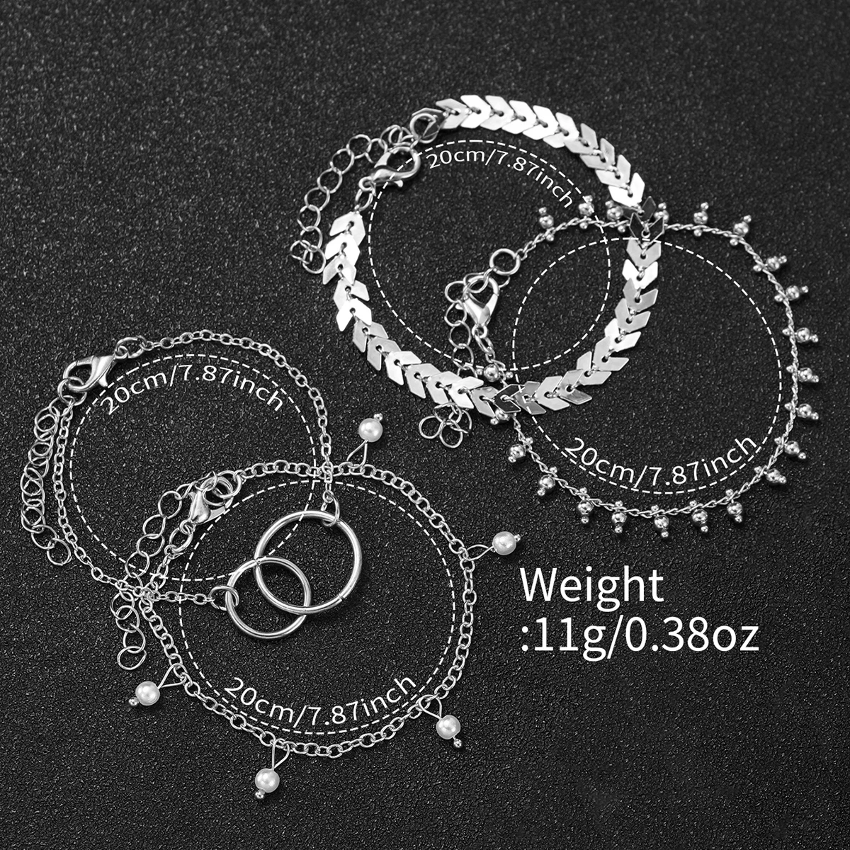 5PCS/Set Fashion Rhinestone Women\'s Watch Silver Alloy Band Analog Quartz Watches Bracelets Set