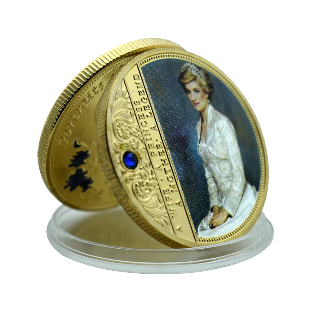 Princess Diana Commemorative Coin Nice Royal Challenge Coin The Last Rose of England Gold/Silver Plated Coin Fans Collection