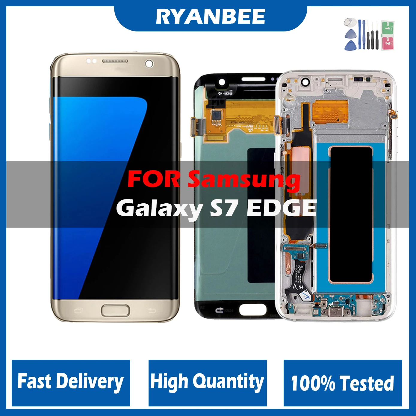 

100% Tested Amoled Screen for SAMSUNG Galaxy S7 edge LCD Display G935F SM-G935FD Touch Digitizer Assembly Replacement Parts