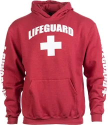 LIFEGUARD  Red Unisex Uniform Fleece Hoody Sweatshirt Hoodie Sweater Men Women