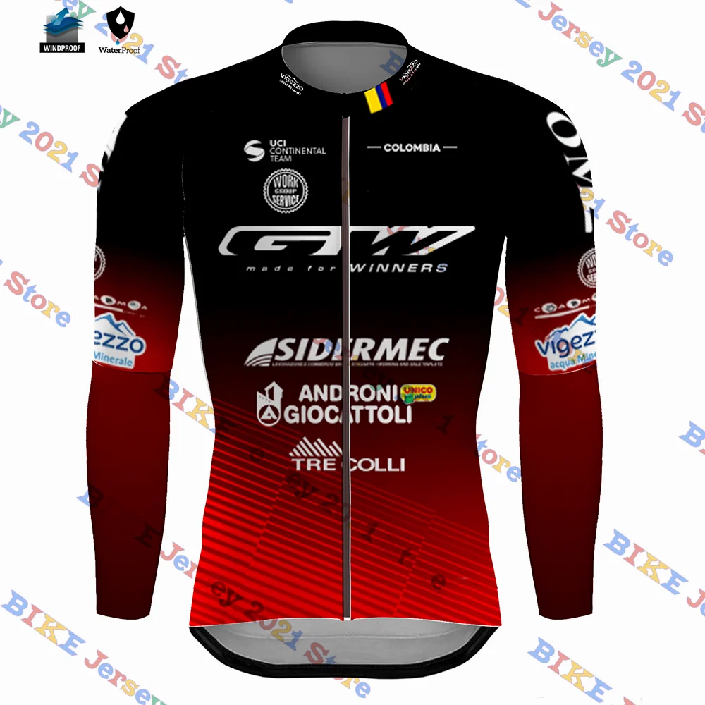 2023 GW Sidermec Windproof Men‘s Winter Cycling Jersey Long Sleeve Rode Bike Mtb Maillot Ropa