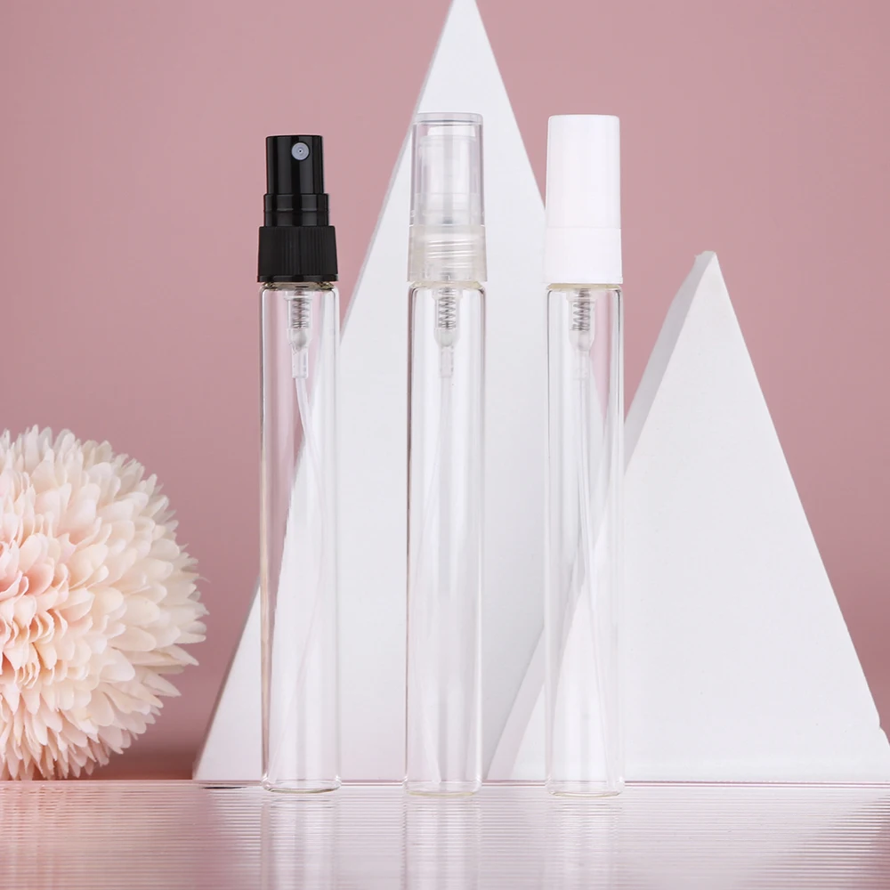 

30/50 шт. мини-флаконы-спреи из высококачественного стекла объемом 10 мл, незаменимые для путешествий, многоразовые контейнеры-атомайзеры