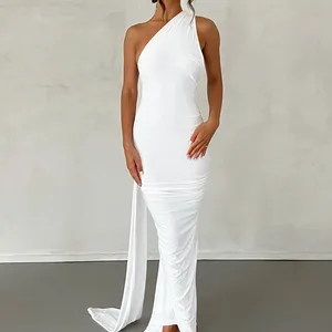 Hugcate a backless shoulder adjustable Cachecol Laço Ruched Sexy Maxi Dress 2024 Female Elegant Y2K Streetwear Festival Outfit 10 Main Sales Winter Dresses - №6