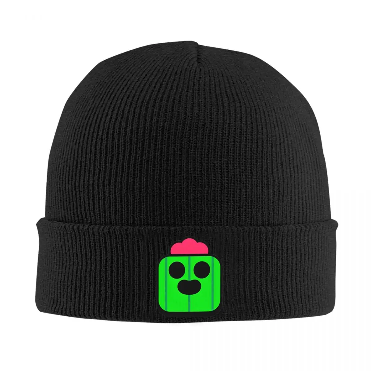 Cute Green Cactus Brawll Spike Knitted Hat for Women Men Beanies Autumn Winter Hat Game Cartoon Warm Melon Cap
