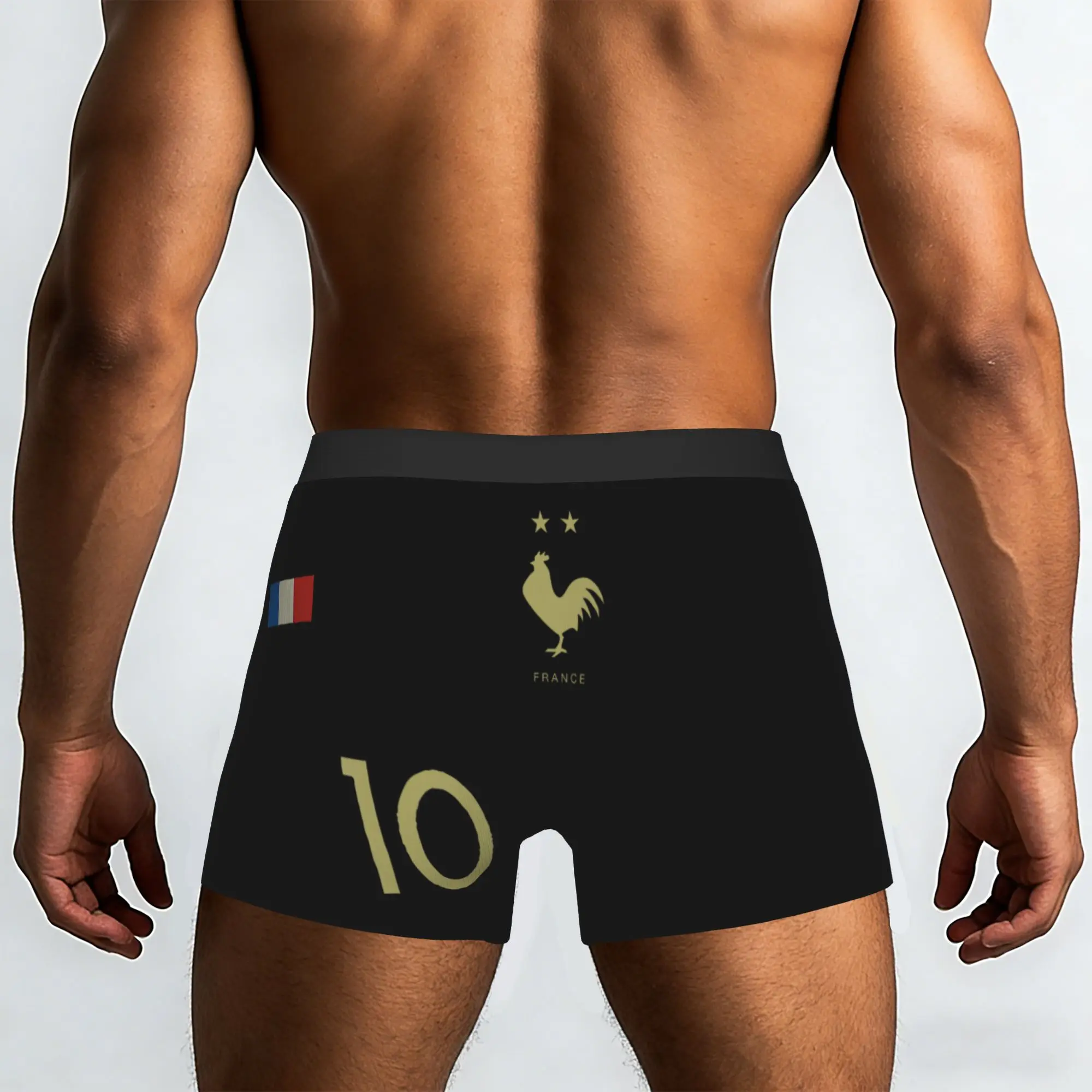 Number 10 French Soccer Retro Football France Underpants Breathbale Panties Men's Underwear Print Shorts Boxer Briefs