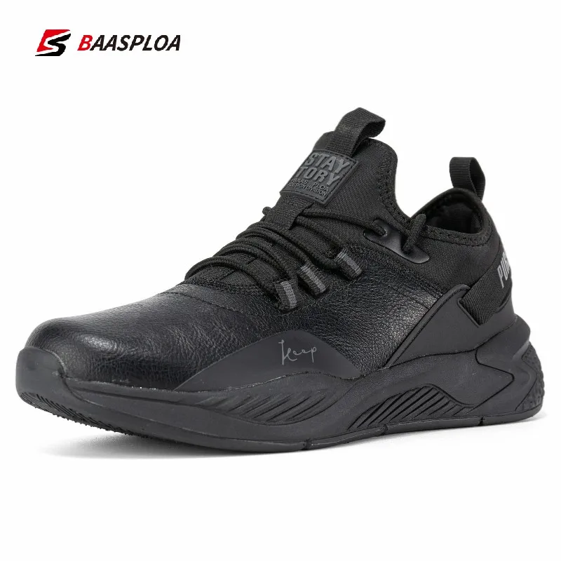 Baasploa New Men\'s Suede Shoes Waterproof Sneakers Non-slip Casual Running Shoes Fashion Male Damping Outdoor Walking Shoes