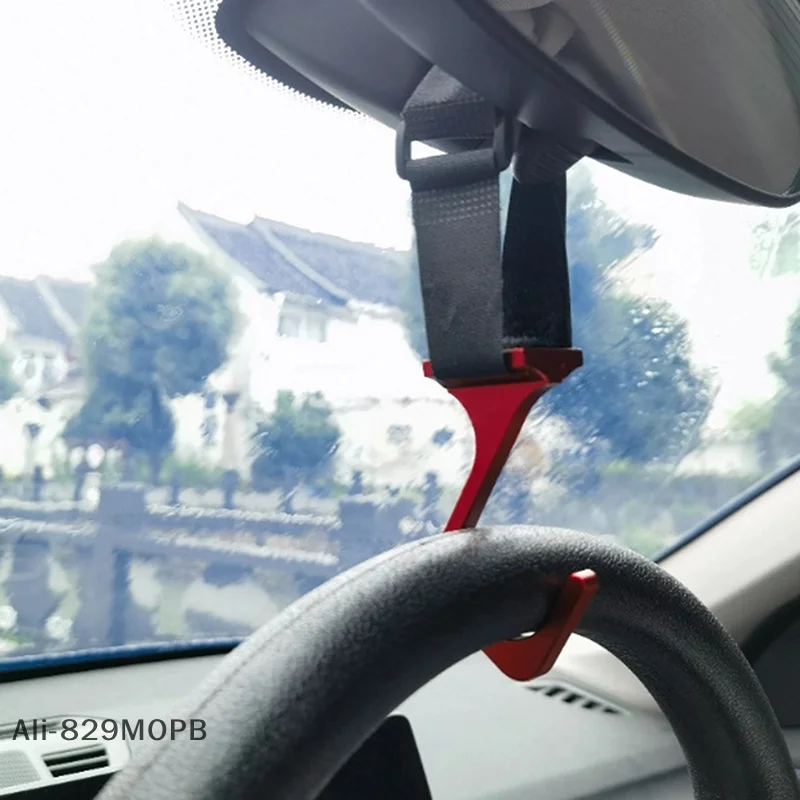 

【M】Алюминиевый крючок на руль с регулируемым нейлоновым ремнем, модификация, установленная на автомобиле