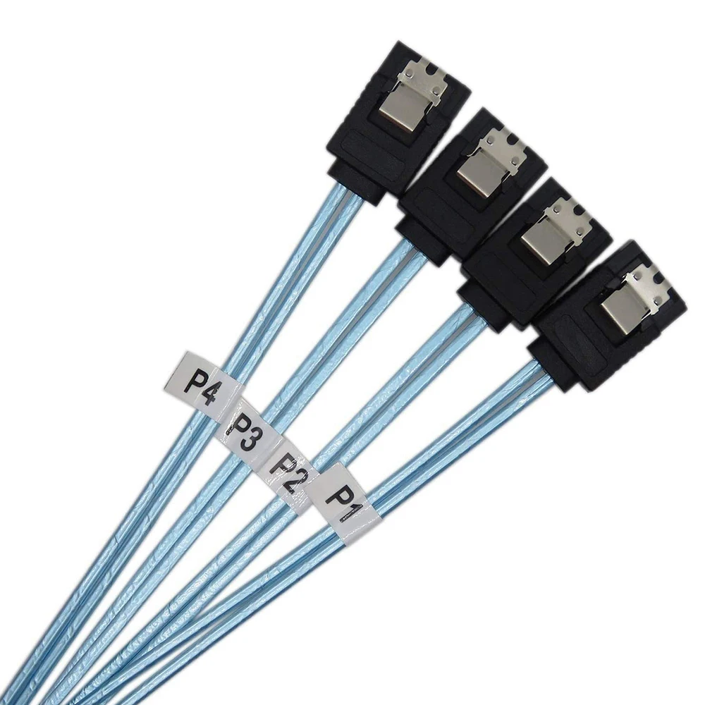 SAS Cable Sata Cable High Speed 6Gbps 4 Ports/Set High Quality for Server 0.5 Meter