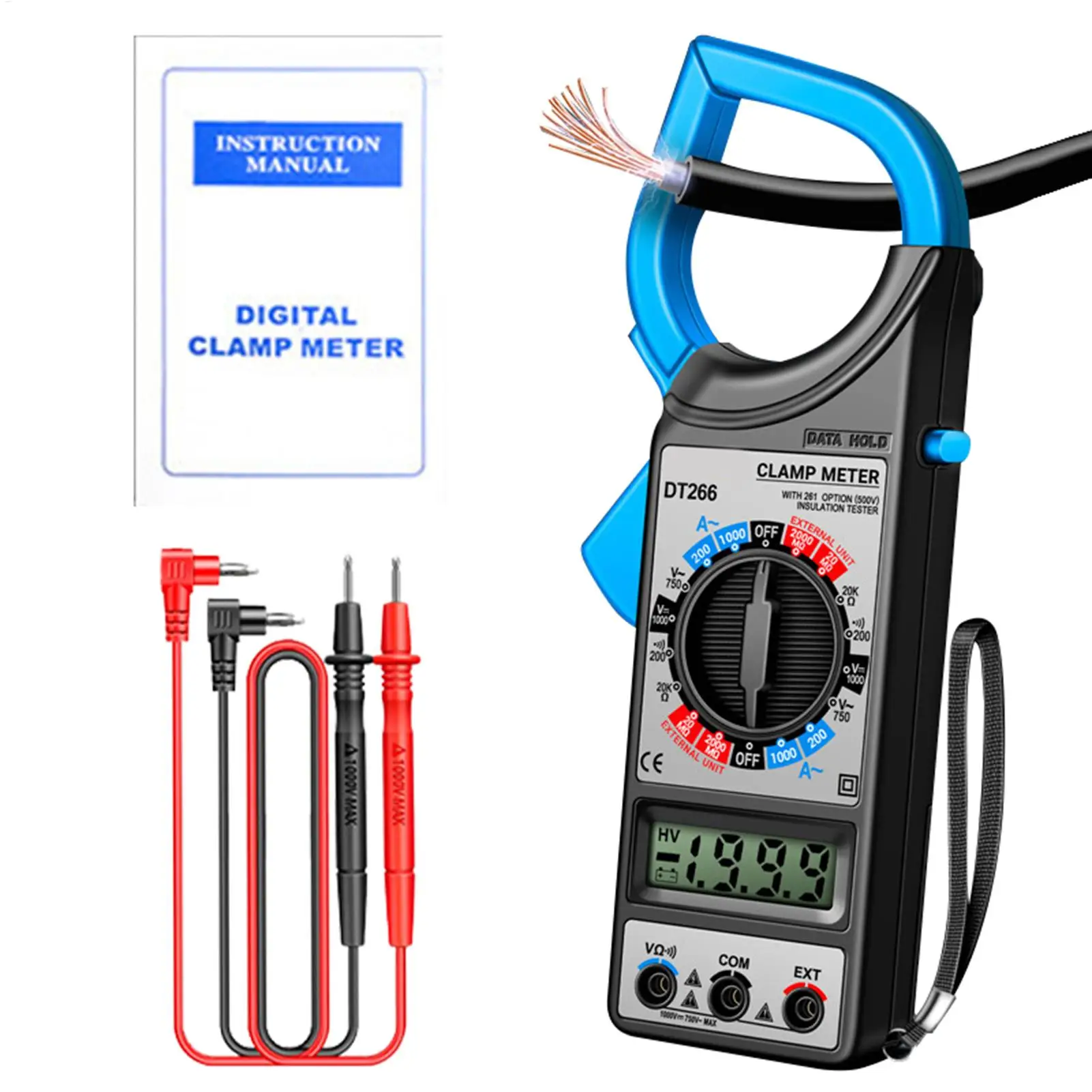 

Clamp Meter Volt Amp Meter LCD Display Detector With Jaw Design Electrician Tools For AC DC Current Voltage Home Industrial