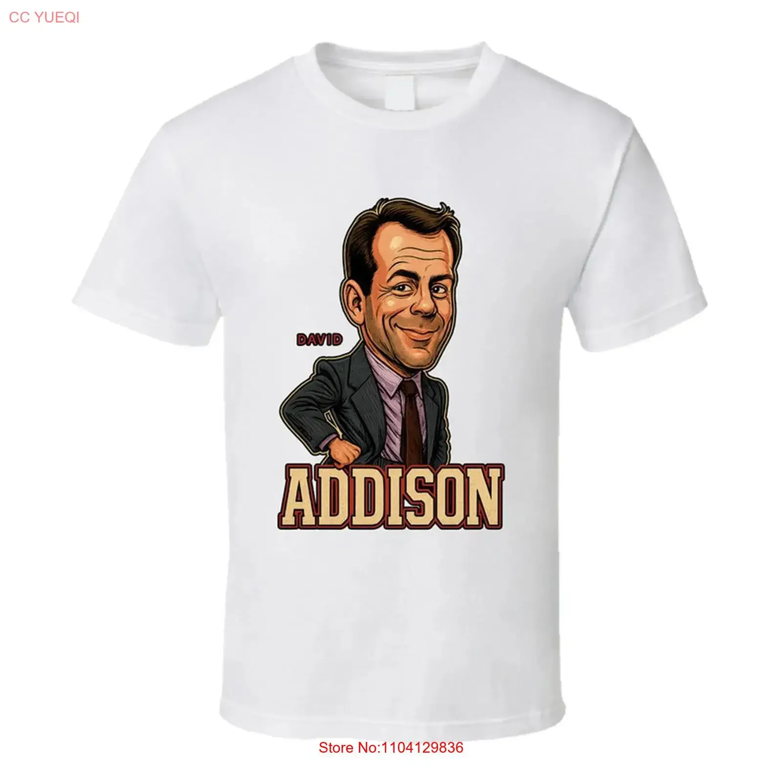 David Addison Moonlighting Tv Series Caricature Fan T Shirt vintage Washed Soft Stylish streetwear fashion Slightly Unisex