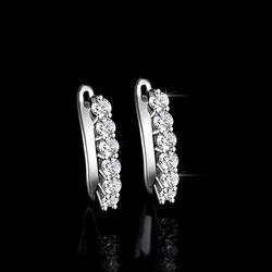 PT950 platinum D color VVS1 diamond earrings, 18K gold moissanite earrings, gift for girlfriend