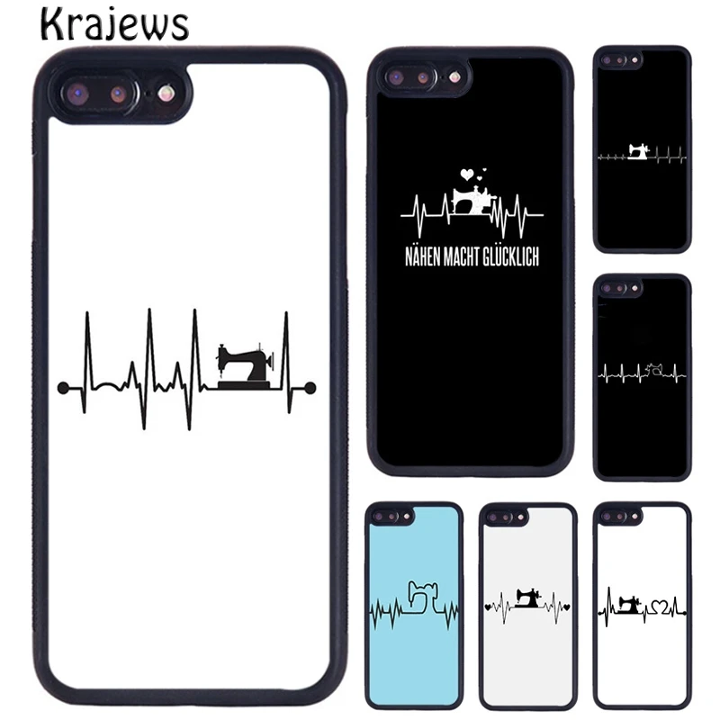 Krajews heart beats love sewing machine Phone Case Cover For iPhone 16 15 14 plus XR XS 11 12 13 pro max coque