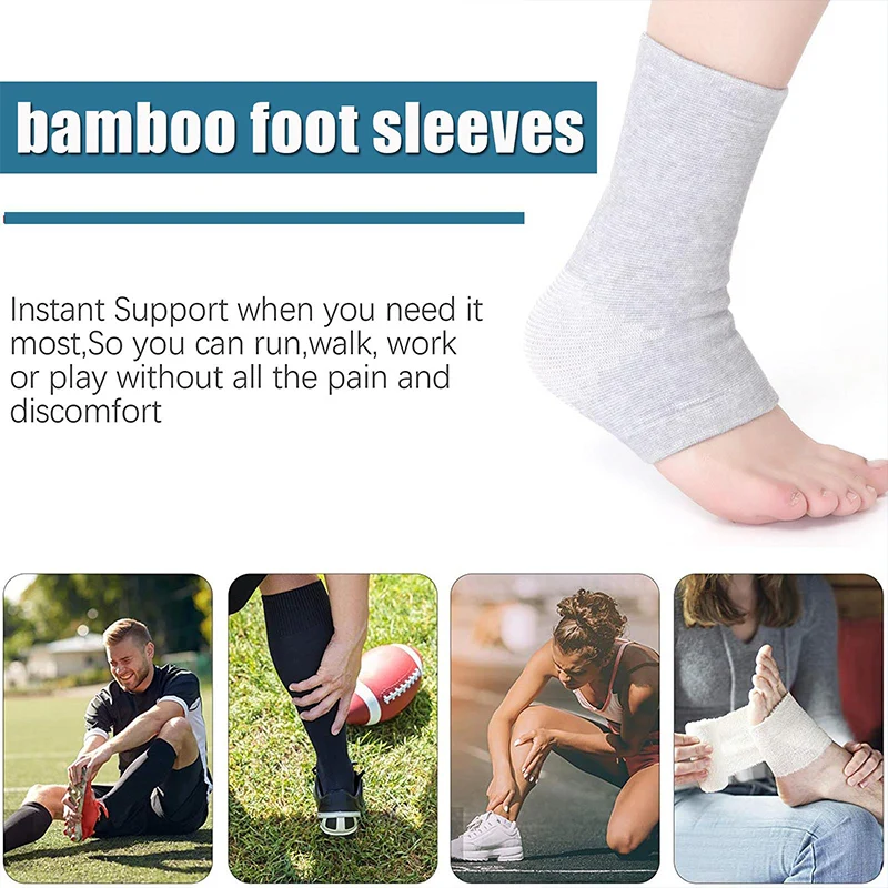 1Pcs Bamboo Compress Foot Sleeves Anti Fatigue Bamboo Charcoal Fiber Foot Sleeves for Women