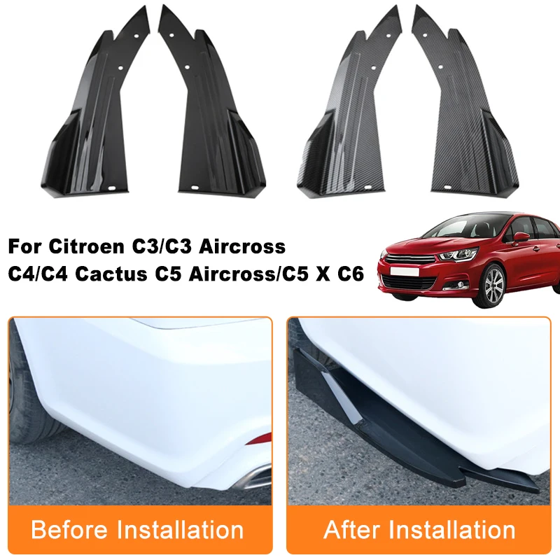 

Car Rear Bumper Spoiler Lip Diffuser Side Skirt Splitter Wrap Angle Anti-Crash For Citroen C3 C3 Aircross C4 C4 Cactus C5 XC6