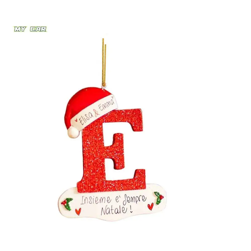 

26 Letter Ornaments Xmas Christmas Tree 26 Letter Pendant Letter A-Z Plastic Christmas Tree Hanging Decor Red Cartoon New Year