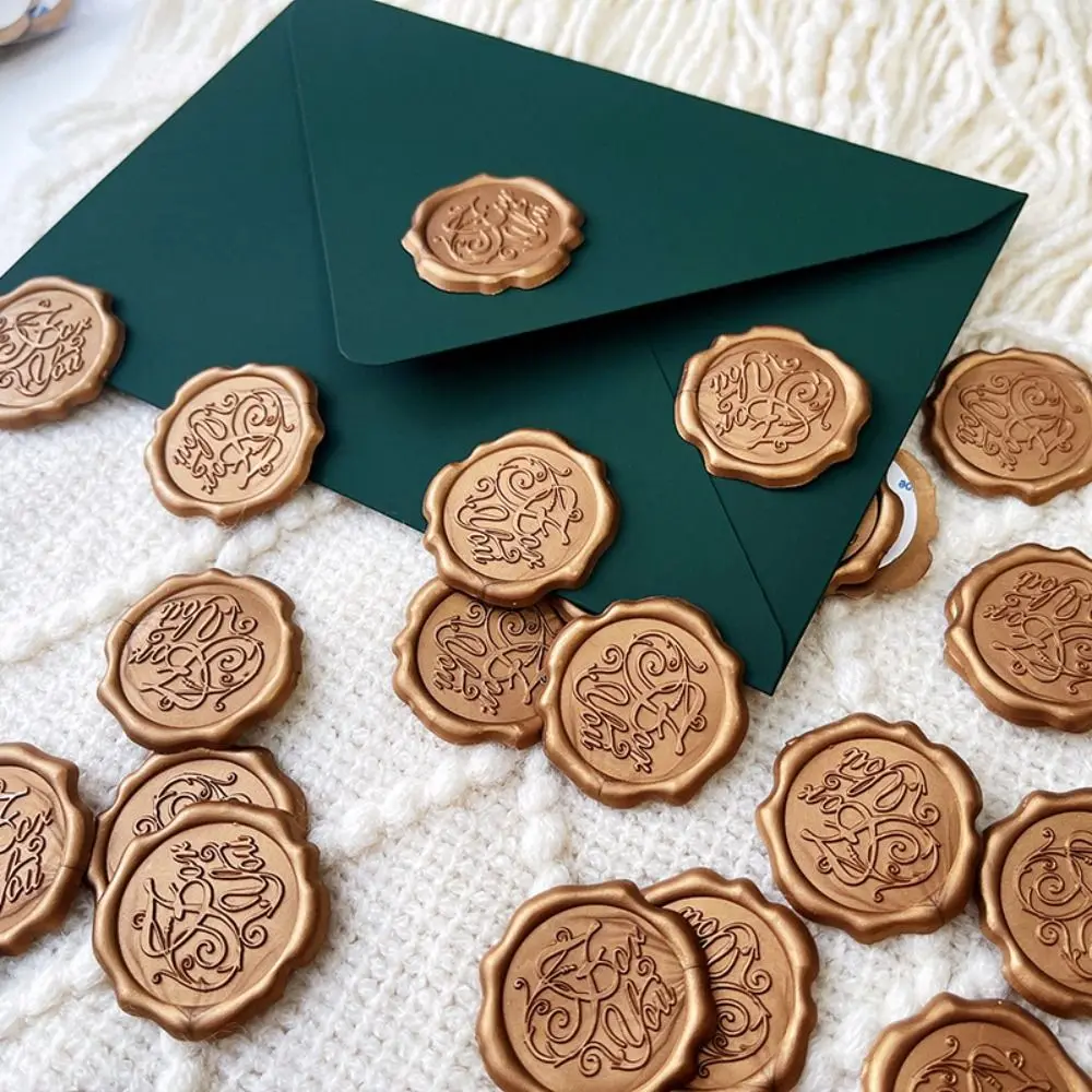 20Pcs Steric Textured Sealing Wax Stickers Jubilant Retro Package Seal Decal Invitation Letter Wedding Wrapping Sealing Stickers