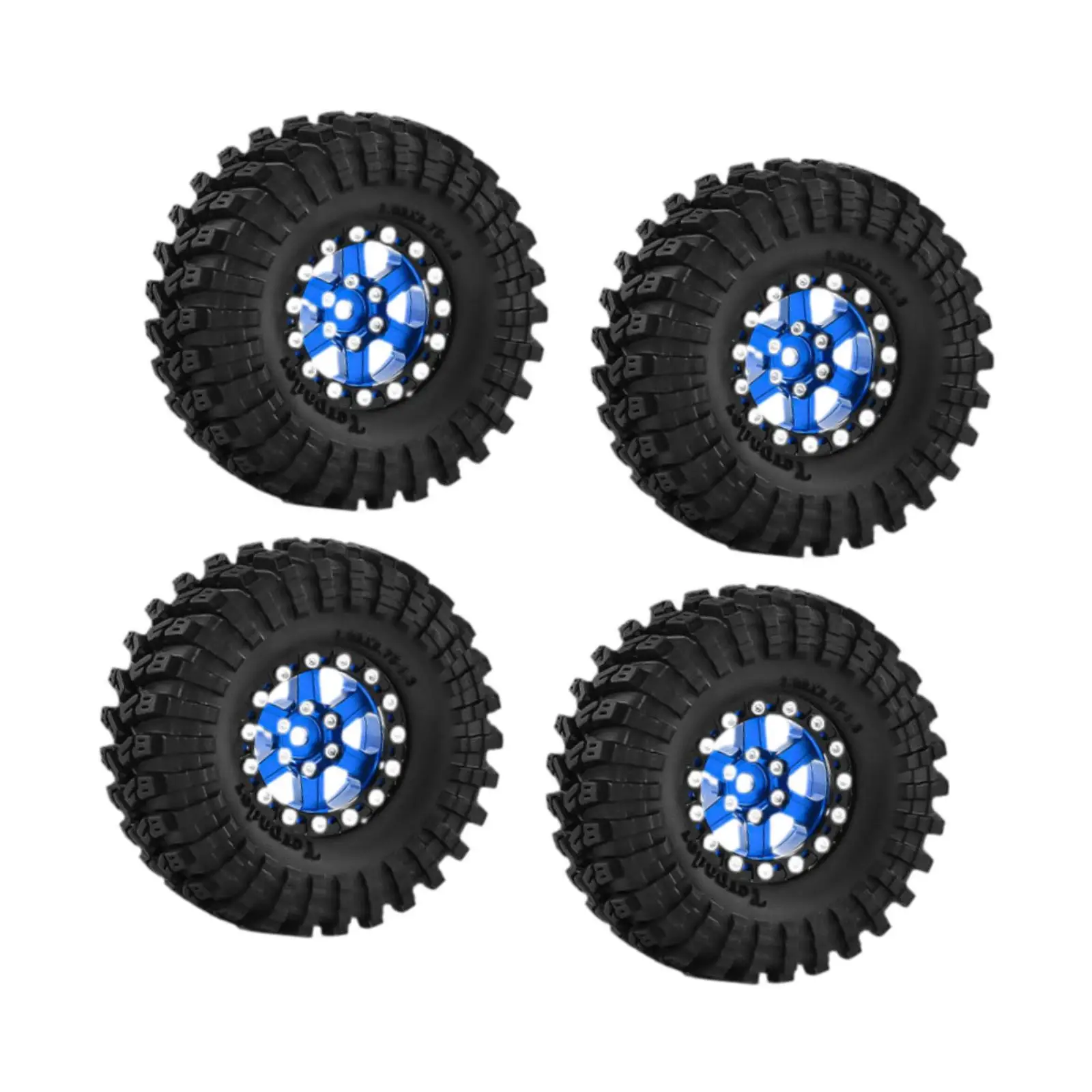 

4x 1/18 1/24 RC Crawler Car Wheels and Tires Durability, Easy to Install, Spare Parts Portable Accessory, Replaces for TRX4M