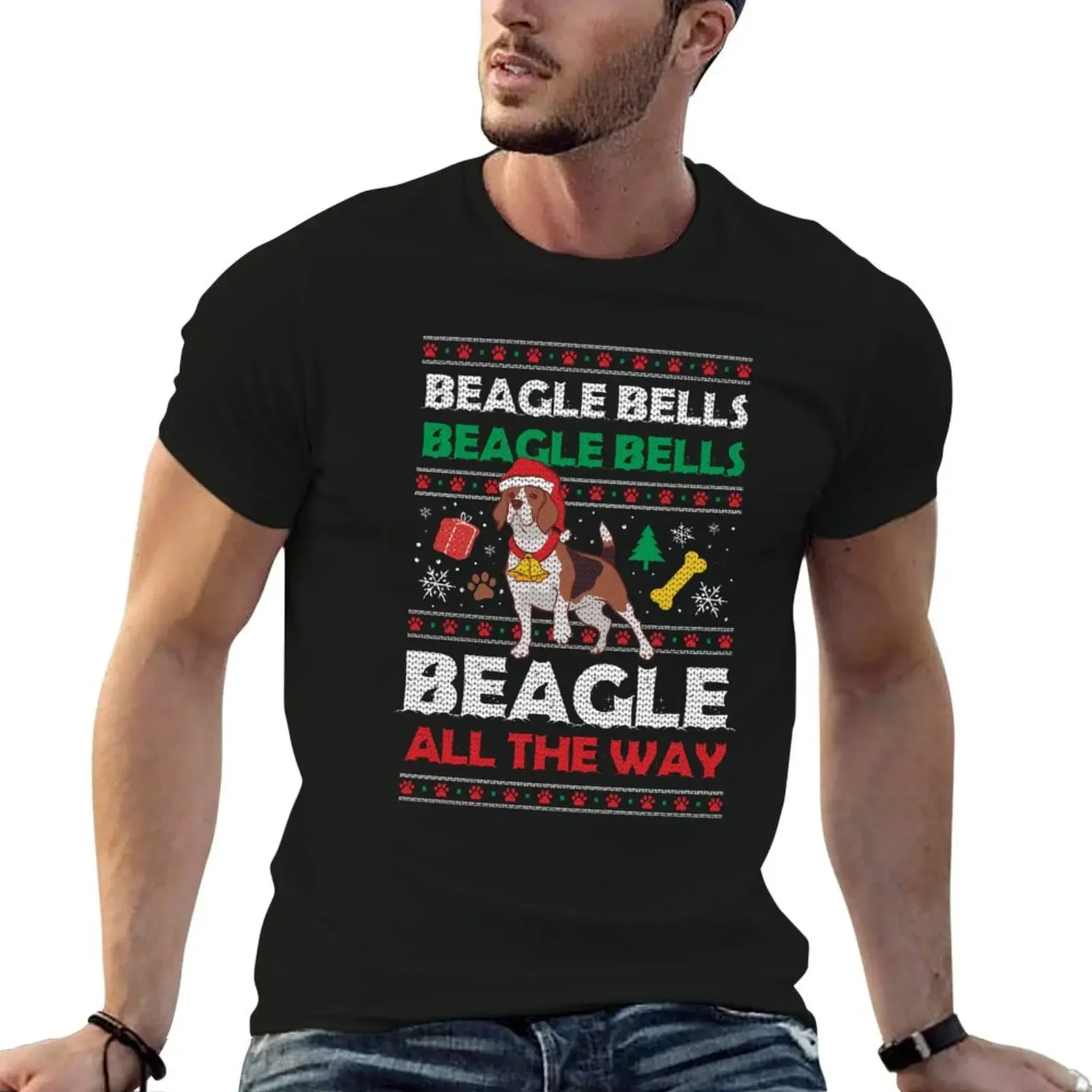 Beagle Bells Funny Christmas Gift T-Shirt summer top anime quick-drying mens vintage t shirts