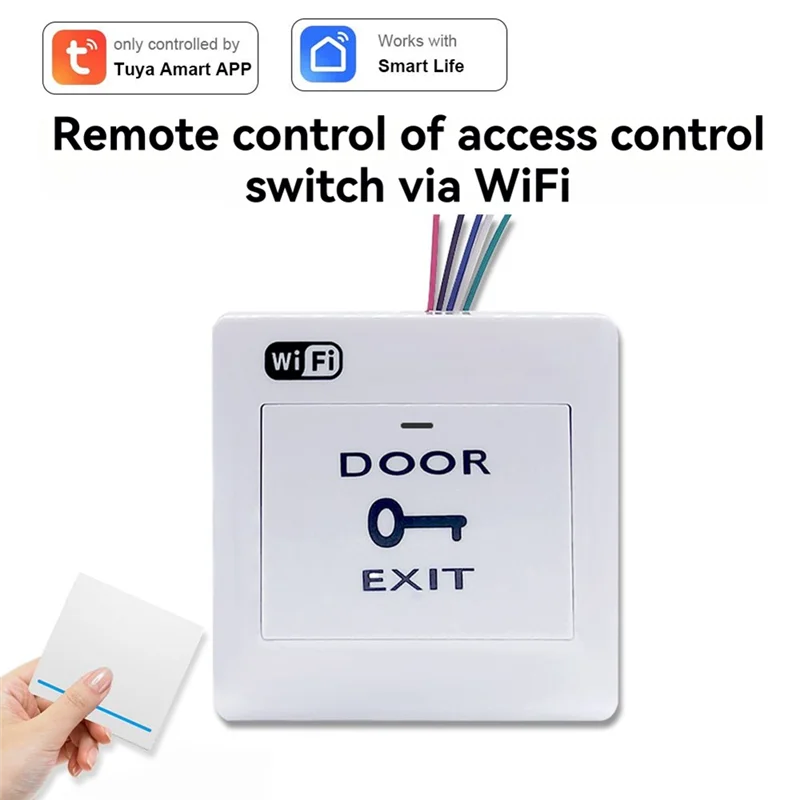 ABZZ-Tuya Smart Life Wifi For Door Open Exit Button Voice Controlled Remote Release Push Switch For Door Lock Wireless Functiona
