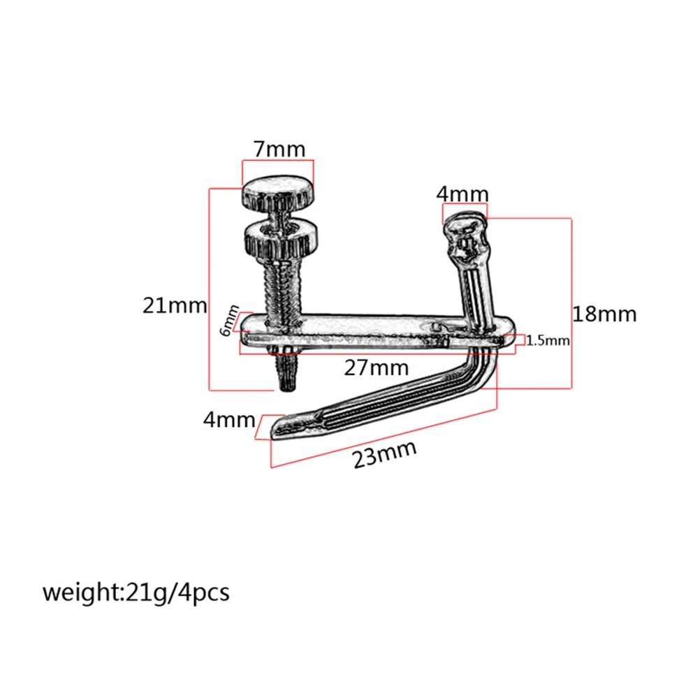 

4pcs Violin String Adjuster Fine Tuner Metal Small Parts For Violin B204A Golden Smooth Adjustment High Gloss Non-Discoloring