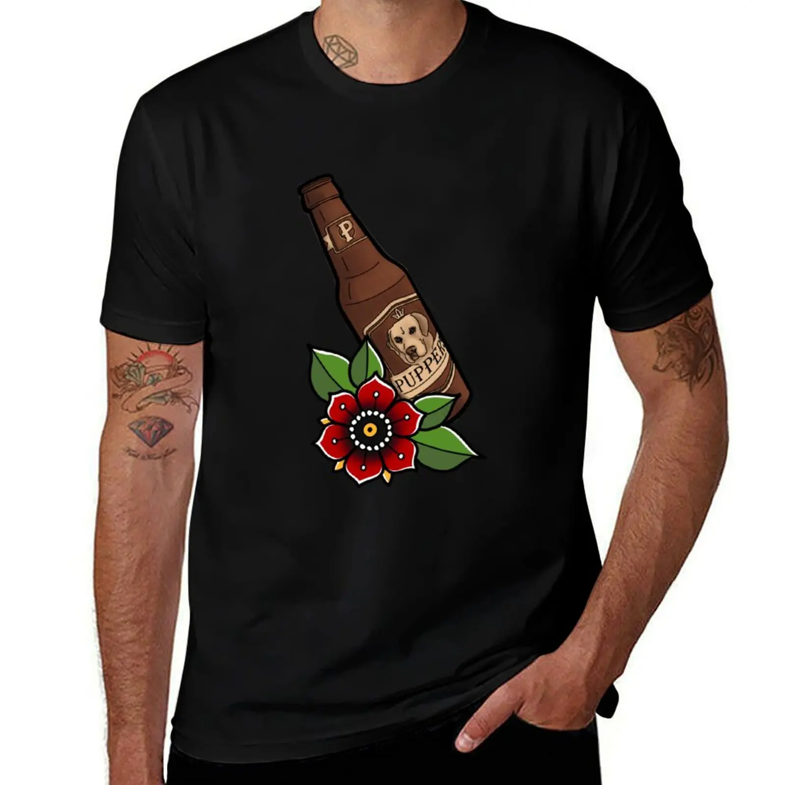 Puppers T-Shirt Breathable Basic Cotton T-Shirt