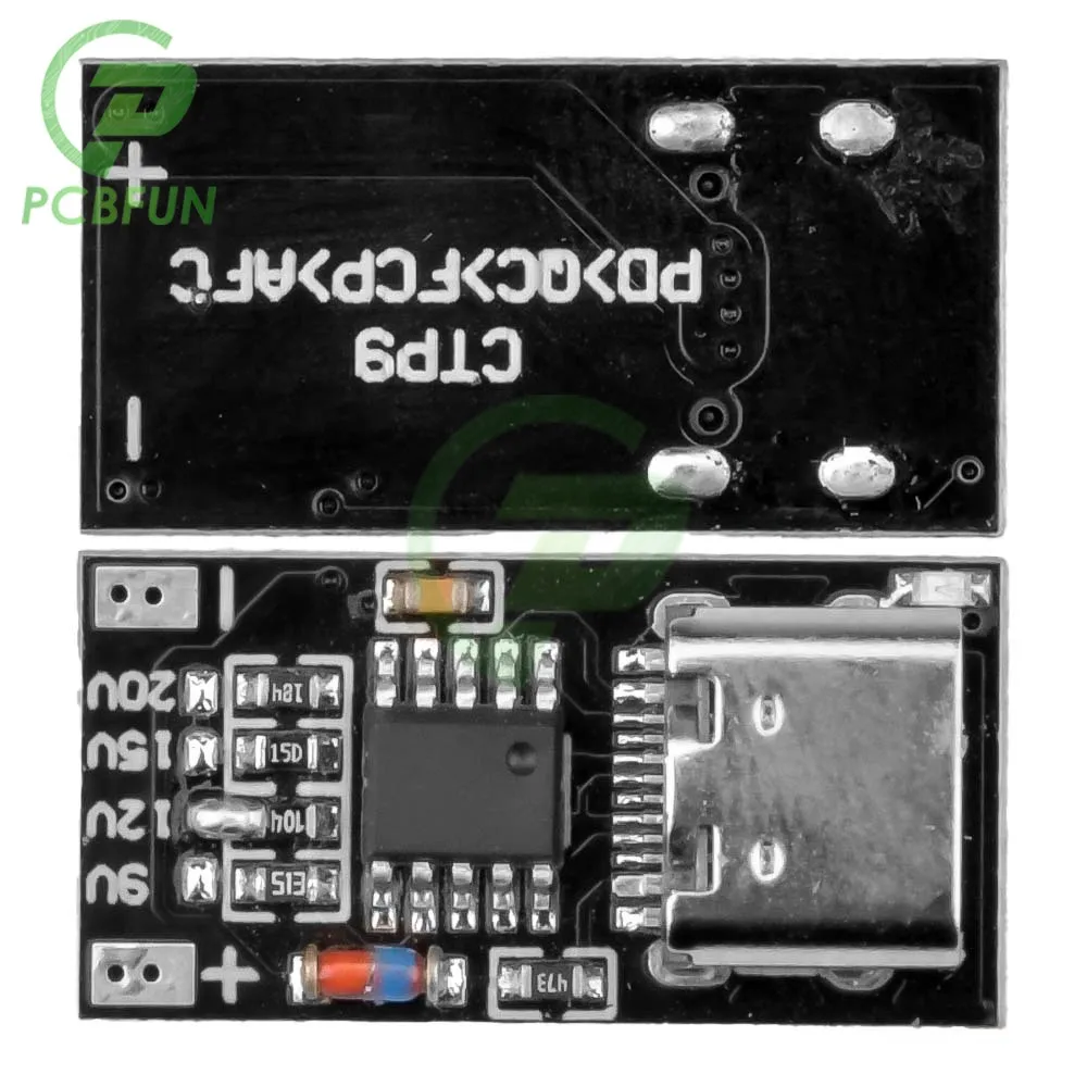 1-5Pcs USB-C PD Trigger Board Module PD/QC Decoy Board Fast Charge USB Type-c to 12v DC Boost Module