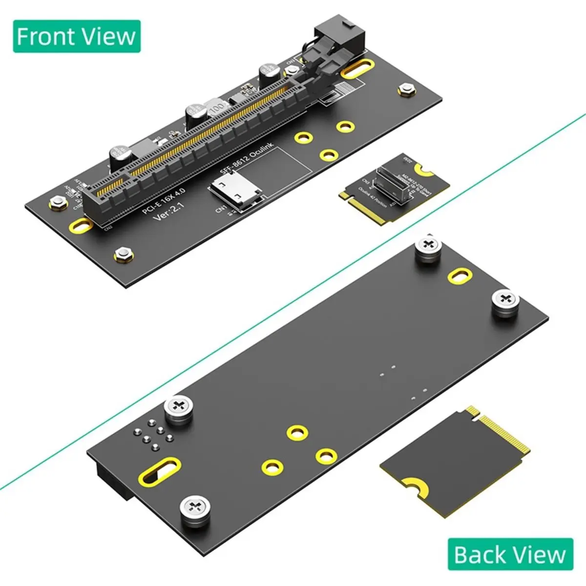 NEW FACTORY~M.2 M-Key 2230 to PCI-E 4.0 X16 with Oculink SFF-8612 Extension Cable As External Graphics Card, Right Orientation