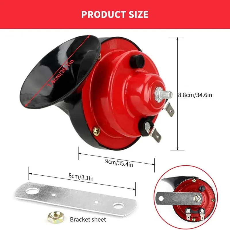 Train Horns for Trucks 105db, Loud Air Electric Snail Horn, 12V Waterproof Train Horns Kit Super Loud for Car Motorcycle Truck B view 3
